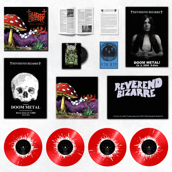 Reverend Bizarre – Slice Of Doom, 4xLP (红喷溅) + DVD 套盒