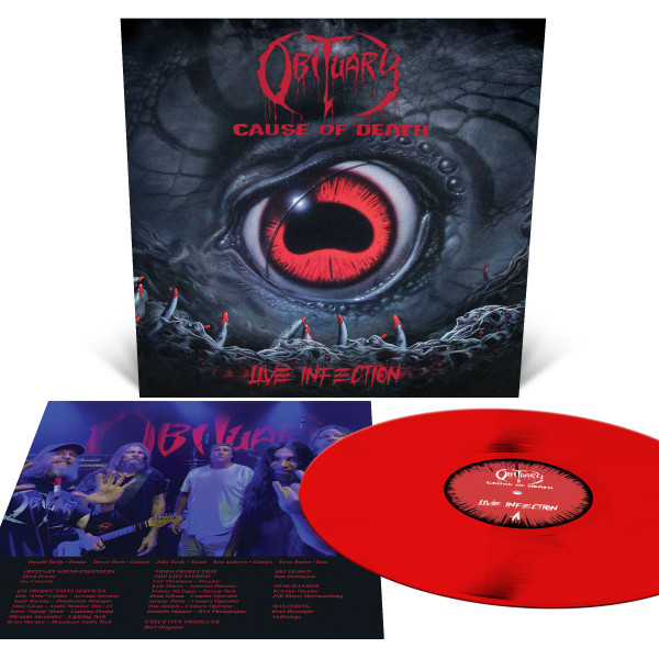 Obituary – Cause Of Death - Live Infection, LP (血红色)