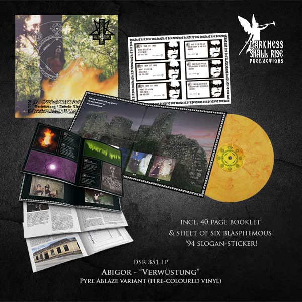 Abigor ‎– Verwüstung / Invoke the Dark Age, LP (火焰色)